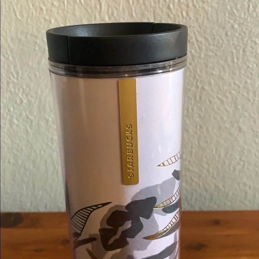 Starbucks botanical with gold accents thermos